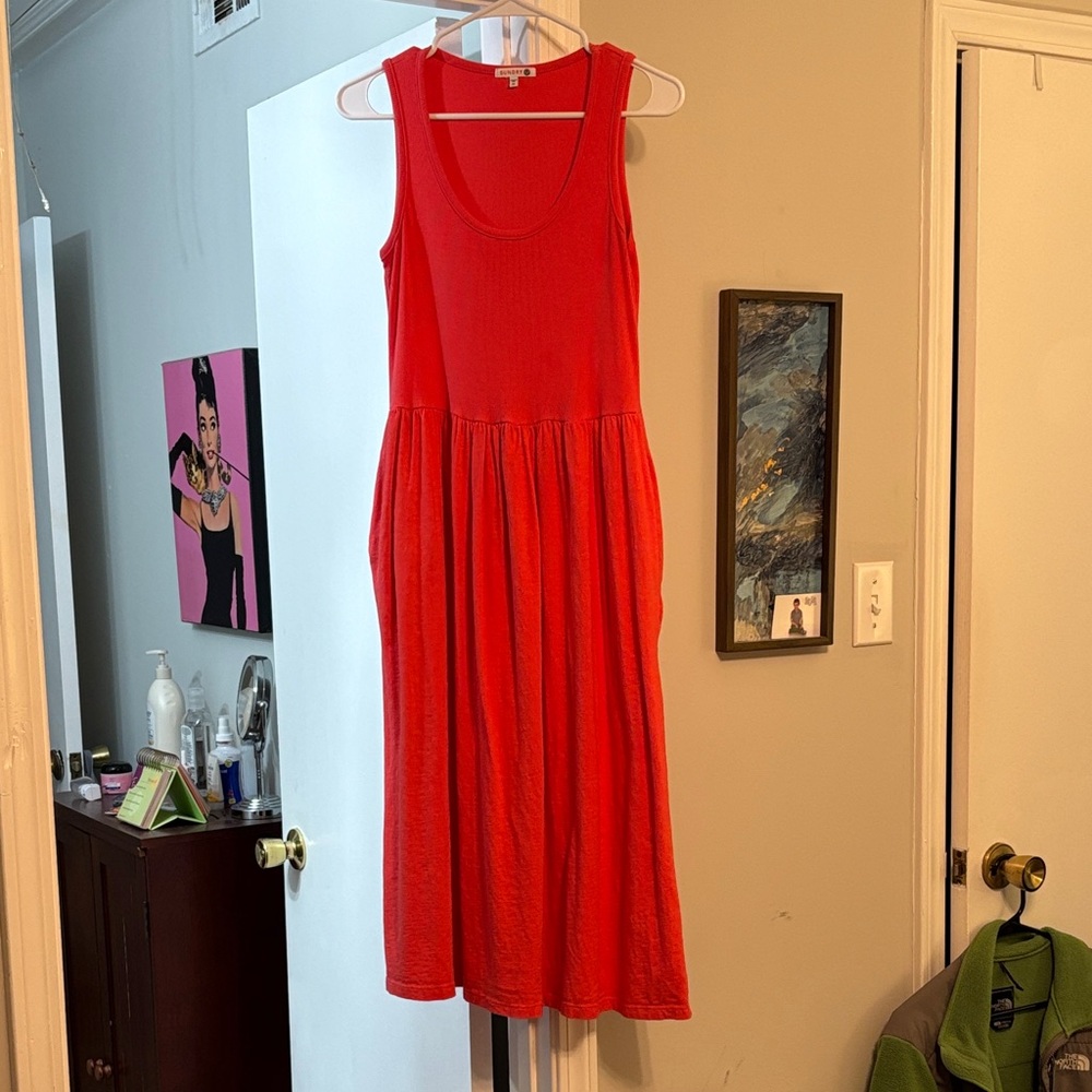 Sundry Vibrant Red Midi Dress